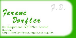 ferenc dorfler business card